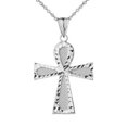 thumbnail image 1 of SPARKLE CUT ANKH CROSS PENDANT NECKLACE IN STERLING SILVER :  Pendant with 16" chain, 1 of 1