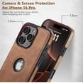 thumbnail image 4 of TEMOGU-Compatible with iPhone 16 Pro Case Premium Leather TPU Hybrid Case Cover,Brown, 4 of 4