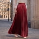 thumbnail image 1 of TaTaai Women Fashion Casual Solid Color Elastic Waist Pleated Ankle Length Skirt Lightweight Breathable Soft Fabric Machine Washable No Fading Versatile Daily Office Street Wear Maxi Skirt Gift, 1 of 7