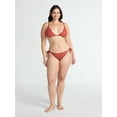 thumbnail image 2 of Time and Tru Women's and Women’s Plus Ottoman Rib Triangle Bikini Top, Sizes XS- 2X, 2 of 5