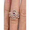 thumbnail image 2 of Limited Time Sale 2 carat Morganite and Diamond Trio Ring Set in 10k Rose Gold with One Engagement Ring and 2 Wedding Bands, 2 of 2