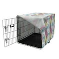 thumbnail image 3 of Retro Dog Crate Cover, Pastel Colored Funky Geometrical Shapes from Eighties and Nineties Memphis Style, Easy to Use Pet Kennel Cover for Medium Large Dogs, 35" x 23" x 27", Multicolor, by Ambesonne, 3 of 6