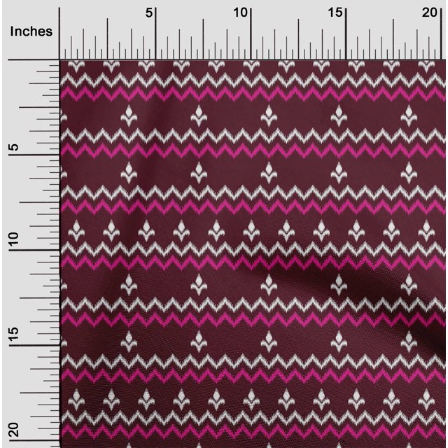 oneOone Tissu Popeline de Coton Chevron Ikat Décor Tissu Imprimé BTY 56 Pouces de Large