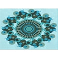 thumbnail image 1 of Ahgly Company Machine Washable Indoor Rectangle Transitional Tron Blue Area Rugs, 7' x 10', 1 of 1