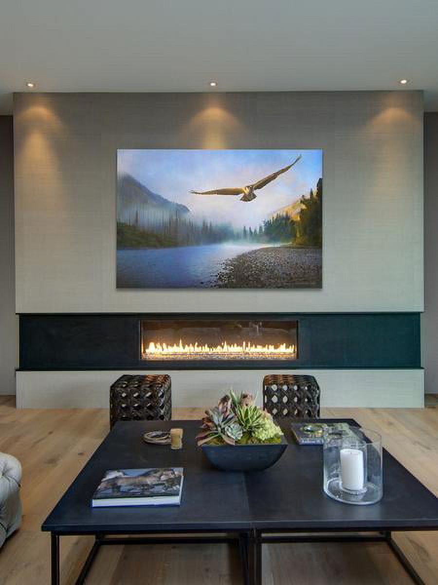 "Foggy River Osprey" Painting Print on Wrapped Canvas