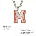 thumbnail image 7 of EOEMY Baseball Initial A-Z Letter Pendant Necklace Cuban Chain Stainless Steel Jewelry, 7 of 7