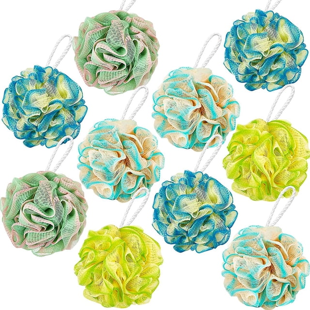Esponja de baño de esponja vegetal para ducha, 50g, 10 Uds., esponjas exfoliantes de esponja vegetal para ducha, esponja limpiadora de limpieza para hombres y mujeres, multicolor