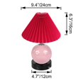 thumbnail image 2 of FSLiving Small Cute Ceramic Pot Table Lamp Cordless Battery Operated by Remote Dimmable, Wireless Warm Light Red Pleated Lampshade, Dimmable, Candypink Mushroom for Living Room, Console, End Table, 2 of 8