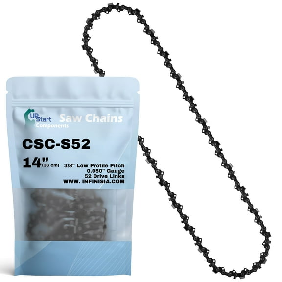 14-inch Chainsaw Chain Replacement for Homelite UT10542 Chainsaws - S52 (14", 3/8" Low Profile Pitch, 0.050" Gauge, 52 Drive Links)