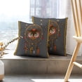 thumbnail image 6 of LALILO Throw Pillow Covers Dream With Owl Boho Animal Owl Animal Cushion Cover 18" x 18", 885 Pack, 6 of 6