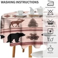 thumbnail image 6 of Black Bear Deer Tribal Round Tablecloth -Country Cabin Bear Deer Vintage Farmhouse Style Design Waterproof Antiwrinkle Tablecloths,Parties, Weddings, Kitchen Table Cover 60", 6 of 6