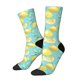 thumbnail image 1 of Balery Yellow Lemon Calcetas Largas con Estampado para Hombre y Mujer – Suaves y Transpirables, Talla Única (US 5-11), 1 of 6