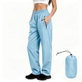 thumbnail image 2 of Lutiedan Waterproof Rain Pants for Women Packable Lightweight Hiking Pants Windproof Outdoor Travel Rain Pants with Carry Pouch,Blue,XXL, 2 of 7