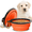 Orange, variant on Chef Kitty Collapsible Dog Bowl, Portable Travel Food & Water Bowl with Carabiner for Dogs & Cats, Green