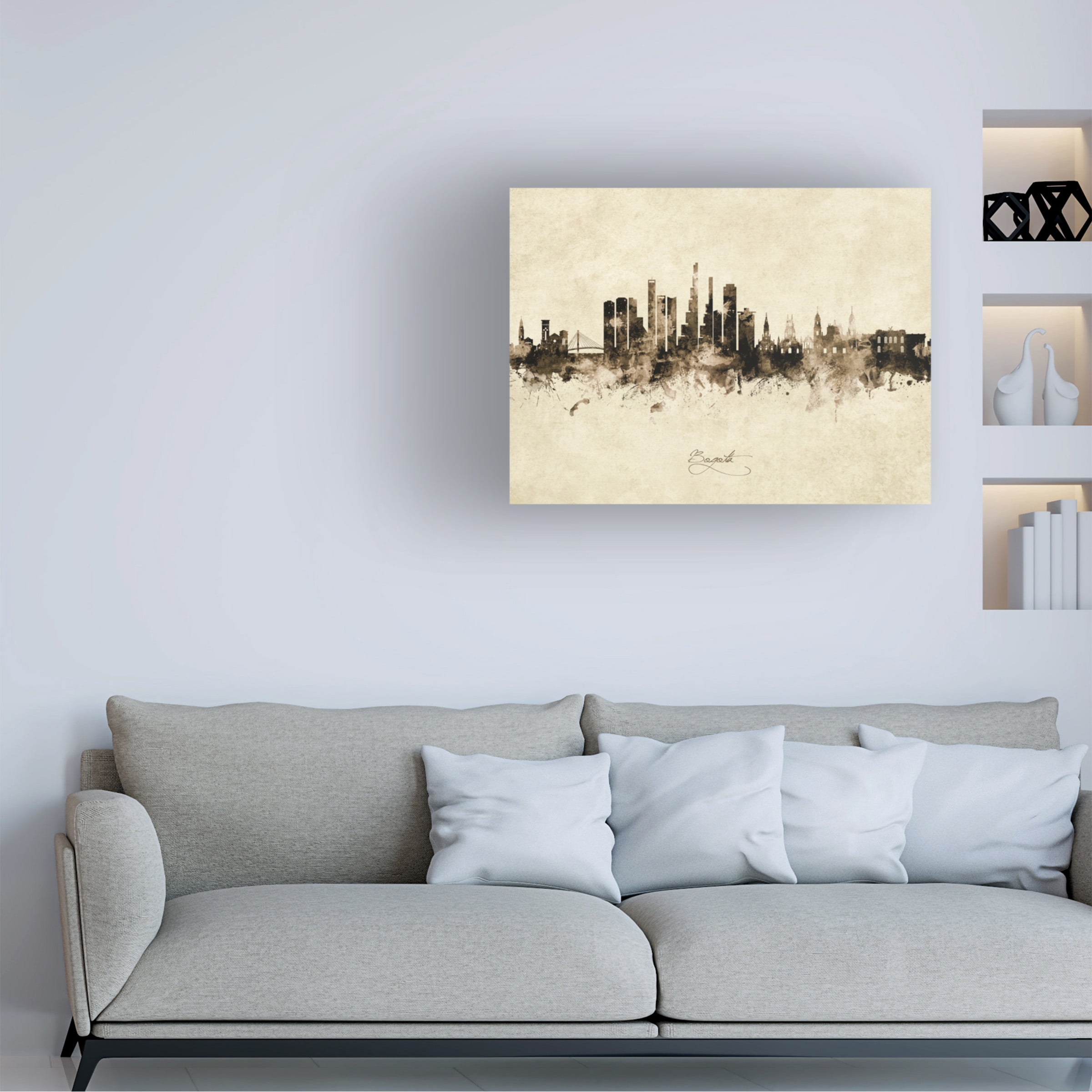 Michael Tompsett 'Bogotá Colombia Skyline Vintage' Canvas Art