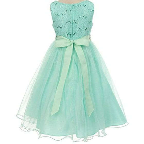 Dreamer P - Little Girls Dress Wedding Pageant Sleeveless Lace Crystal ...