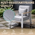 thumbnail image 7 of Aluminum Patio Furniture Set,5 Seat Outdoor Conversation Set with Thick Cushions and Coffee Table,Modern Metal Patio Sofa Set White, 7 of 7