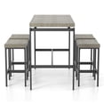 thumbnail image 3 of Furniture of America Sammiah Metal 5-Piece Counter Height Table Set in Gray, 3 of 8