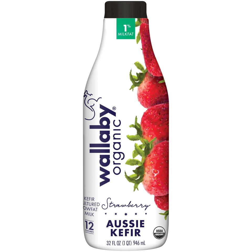Wallaby Organic Low Fat Aussie Kefir Strawberry Yogurt Nutrition