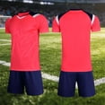 thumbnail image 2 of CHEEREAM Football Jerseys Sets for Boys Short Sleeve Crew Neck Fitness Shirts & Shorts Kids 2 Piece Sports Uniform Soccer Training Active Workout Outfits, 2 of 5