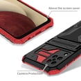 thumbnail image 3 of for Samsung Galaxy A12 5G Wallet Case, with Credit Card Holder Stand Kickstand Slim Rugged Shockproof Heavy Duty Defender Armor Military Grade Protective Case for Samsung Galaxy A12 5G,Red, 3 of 9