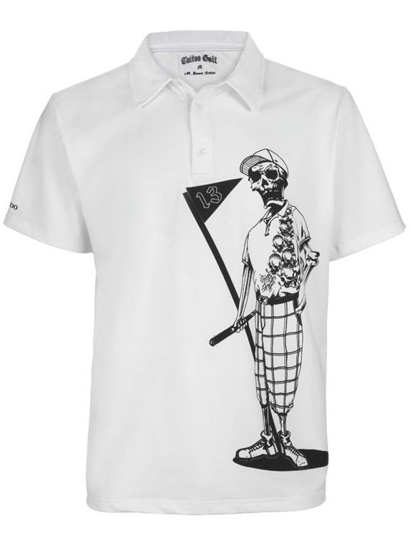 Mr. Bones Men's Golf Shirt (White)