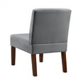 thumbnail image 4 of Cterwk 2PCS Fabric Accent Chair Corner Side Chair with Round Wood Table  for Bedroom Home Office, Gray, 4 of 7