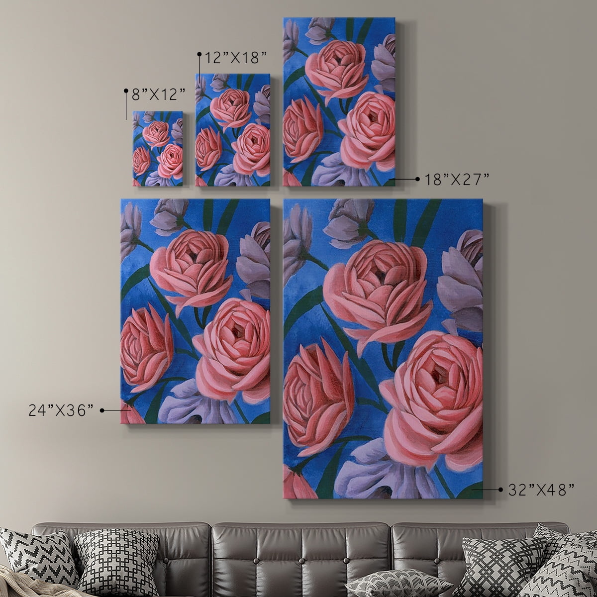 Layered Petals I Premium Gallery Wrapped Canvas - Ready to Hang