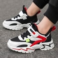 thumbnail image 4 of Toddler Boys Lightweight Running Shoes Casual Non Slip High Top Basketball Shoes Stylish Comfortable Platform Athletic Shoes Red Size 2 Big Kids, 4 of 5