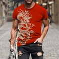 thumbnail image 2 of Men's Dragon T Shirt Summer Short Sleeve Tees Tops, 2 of 4
