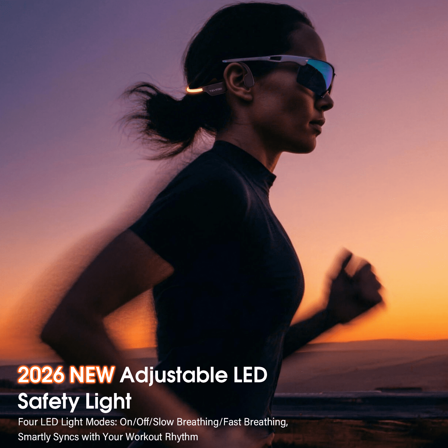 Bone Conduction Headphones Bluetooth 6.0 Open Ear Headphones with Dual Driver Sound, LED Safety Light, Game Mode & Dual Device Connection, IP67 Sport Headphone for Night Running, Cycling, Workout thumbnail 4