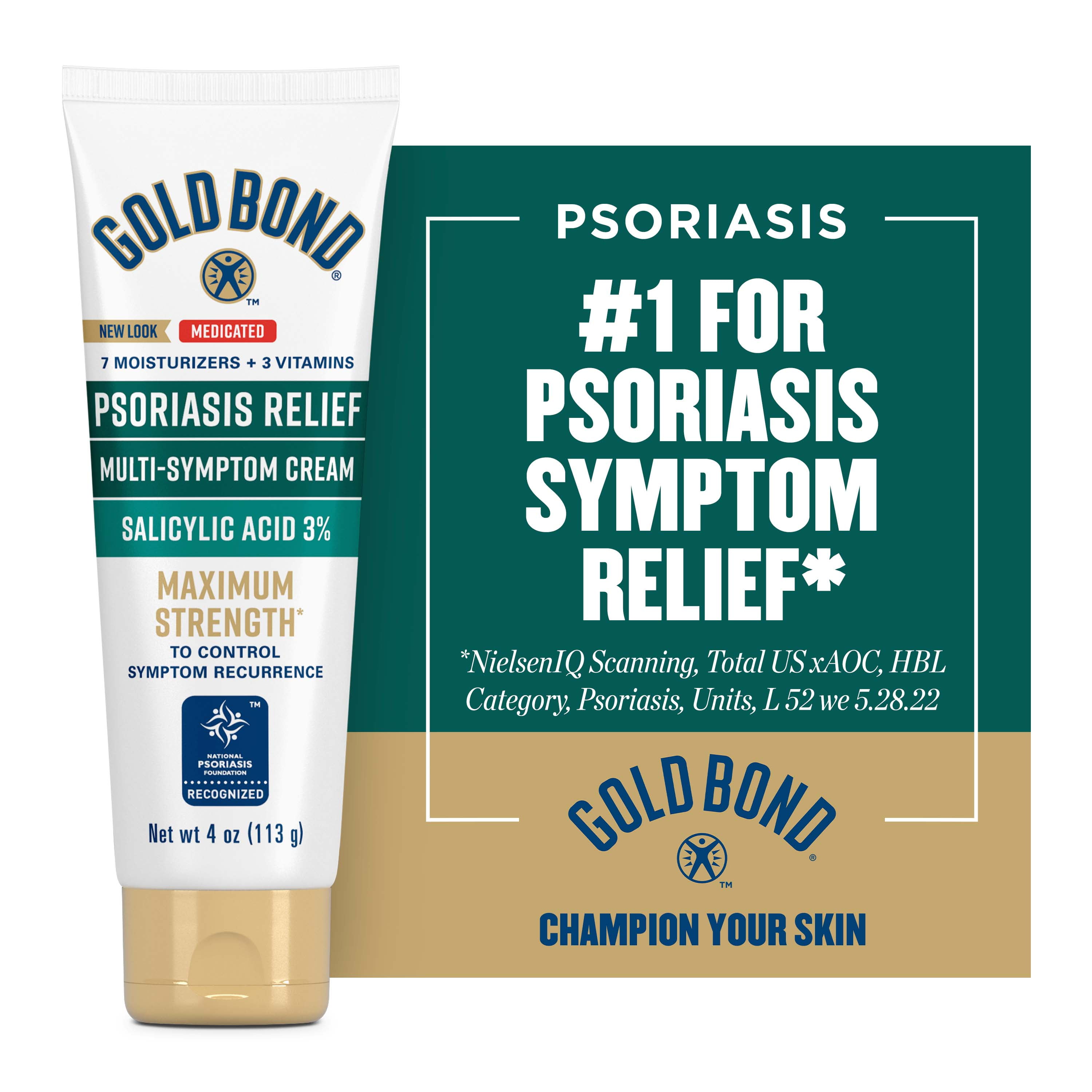 Gold Bond Multi-Symptom Psoriasis Relief Cream, 4 oz., for Itchy Skin