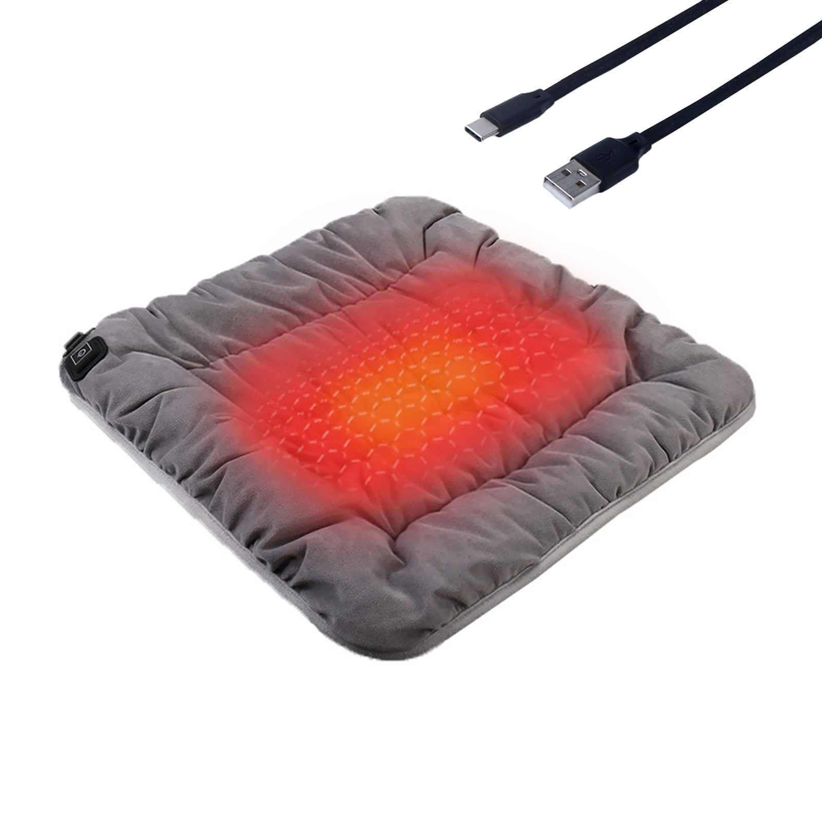 MAXCOM Foldable Heated Seat Cushion for Hips, Heating Chair Pad, 3  Temperature Settings with USB Port, Light & Portable - Office/Home Use Black