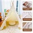 thumbnail image 5 of Teepee Tent for Kids, Play Tent with Pompom Ball Design,Washable Foldable Kids Tent for Indoor and Outdoor, Playhouse Toys for Toddler, Boys and Girls, 5 of 10