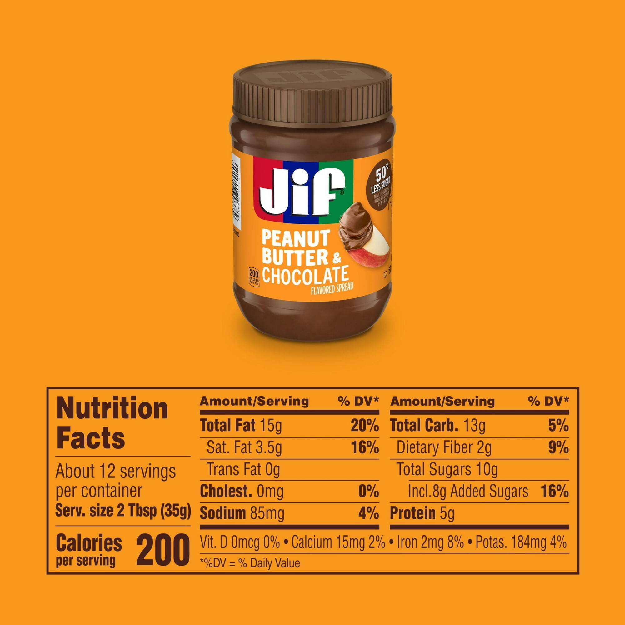 Jif Peanut Butter & Chocolate Flavored Spread, 15 oz Jar
