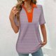 thumbnail image 3 of Tops Cortos para las Mujeres Blusas Impresas Manga Corta Turndown Collar Camiseta, Tops de Blusa para las Mujeres Casual, 3 of 5