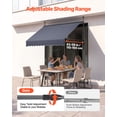 thumbnail image 4 of VEVOR Manual Retractable Awning, 78" Outdoor Retractable Patio Awning Sunshade Shelter, Height Adjustable Patio Door Window Canopy with Manual Crank Handle for Backyard, Garden, Balcony, Dark Gray, 4 of 9