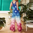 thumbnail image 6 of JULMCOMO American Flag Jumpsuits for Women Independence Day Cotton Wide Leg Patriotic Rompers Red White Blue Sleeveless 4th of July Outfits with Pockets Dark Blue XL, 6 of 6