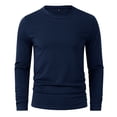 thumbnail image 3 of Men's Long Sleeve T-Shirt Solid Color Casual Basic Tee Comfortable Winter Top Breathable Soft Shirt Men's Oversized Tee Summer Tops Streetwear, 3 of 8