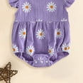 thumbnail image 4 of JUMEYU Boho Baby Girl Clothes Newborn Baby Girl Summer Clothes Vintage Floral Romper Round Neck Short Sleeve Bodysuit Jumpsuit 0 3 6 9 12 18 24 Months (Purple,12-18 Months), 4 of 5