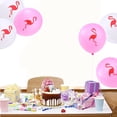 thumbnail image 5 of KAKOWELY 20 globos de látex de 25 cm para fiesta hawaiana, diseño de flamencos (10 blancos + 10 rosas), 5 of 5