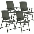 thumbnail image 1 of Gymax Folding Rattan Chair Brown 4 PCS Outdoor Indoor Furniture, 1 of 10