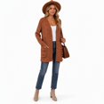 thumbnail image 4 of Cardigan Sweaters for Women Lightweight Long Sleeve Open Front Ribbed Knit Cardigans with Pockets Fall Winter Casual Outerwear, 4 of 7