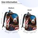 thumbnail image 2 of Disketp Cartoon Bald Eagle USA print Canvas Backpack Lightweight Travel Daypack Student Rucksack Laptop Backpack-, 2 of 5