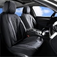 thumbnail image 2 of Juego completo de fundas para asientos de coche Coverado, de piel impermeable, color negro, 2 of 9