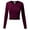 BURGUNDY, variant on FashionMille Women's Long Sleeve Solid Slim Crop Top Round Neck Tee Stretch Shirt