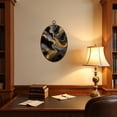 thumbnail image 4 of Canvas Wall Art Black Gold Gold Black Marble Abstract Gold Marble Swirling Patterns Oval Framed Canvas Prints Vintage Wall Hanging Decor for Home Decorations 8.6"x11.4", 4 of 7