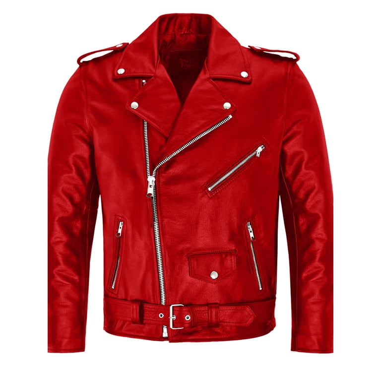 Horkkom Leather Jacket Men Lapel Vintage Motorcycle Jacket Slim