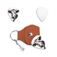 thumbnail image 1 of Médiators de Guitare en Acier Inoxydable 201 avec Support de Médiators en Cuir PU Accessoires de Guitare à Plectre Médiators de Bétail : 35x28mm Support : 110x52mm, 1 of 7
