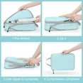 thumbnail image 4 of Compression Packing Cubes, COSHONWOL Expandable Travel Luggage Suitcase Organizer 3 PCS Compression Pouches Packing Organizer Storage Bag Sets (Blue), 4 of 7